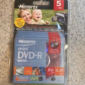 Memorex Mini DVD-R 5 Pack - Blue